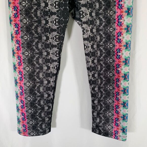 Prana Leggings Women's Small Grey Floral Pull On Mid Rise 20" Inseam - Picture 3 of 7